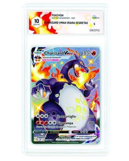 Immagine di GRAAD 10 - Pokemon Charizard VMAX SV107/SV122 Rara Segreta - Gem Mint (ITA)