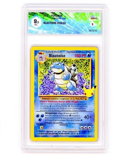 Immagine di GRAAD 9.5 - Pokemon Blastoise 2/102 Holo - Mint Plus (ITA)