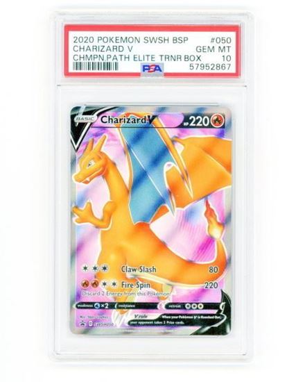 Immagine di PSA 10 - Pokemon Charizard V SWSH050 Promo - Gem Mint (ENG)