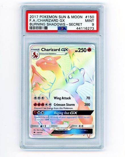 Immagine di PSA 9 - Pokemon Charizard GX 150/147 Secret Rare - Mint (ENG)