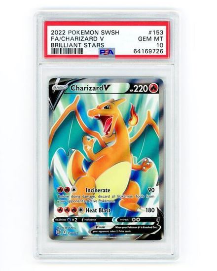 Immagine di PSA 10 - Pokemon Charizard V 153/172 Full Art - Gem Mint (ENG)