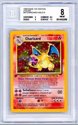 Immagine di Beckett BGS 8 - Pokemon Charizard Base Set 1st Edition Holo (ITA)