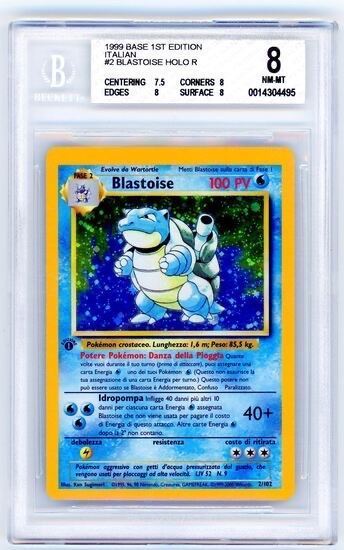 Immagine di Beckett BGS 8 - Pokemon Blastoise Base Set 1st Edition Holo (ITA)