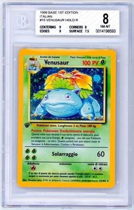 Immagine di Beckett BGS 8 - Pokemon Venusaur Base Set 1st Edition Holo (ITA)