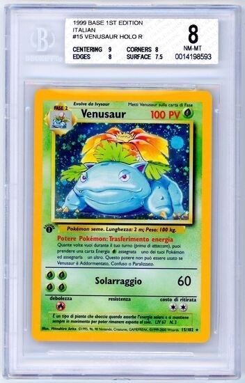 Immagine di Beckett BGS 8 - Pokemon Venusaur Base Set 1st Edition Holo (ITA)