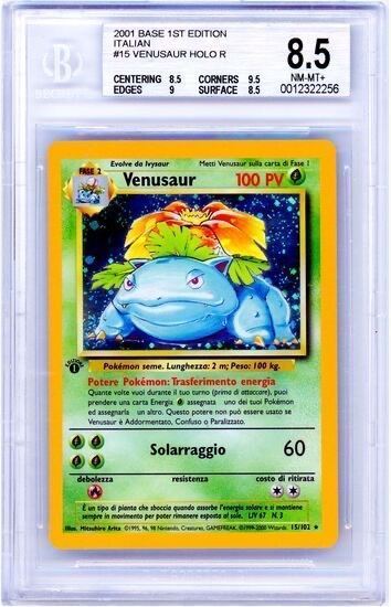 Immagine di Beckett BGS 8.5 - Pokemon Venusaur Base Set 1st Edition Holo (ITA)