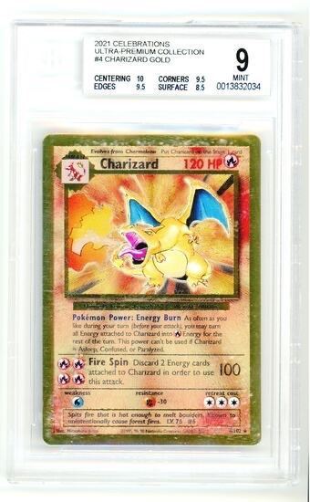 Immagine di Beckett BGS 9 - Pokemon Celebrations 25th Charizard Metal Gold Card - Mint Plus (ENG)