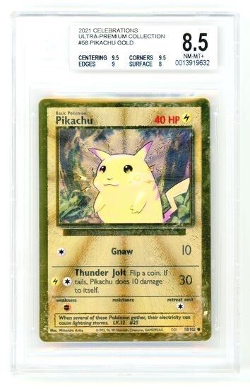 Immagine di Beckett BGS 8.5 - Pokemon Celebrations 25th Pikachu Metal Gold Card - Near Mint (ENG)