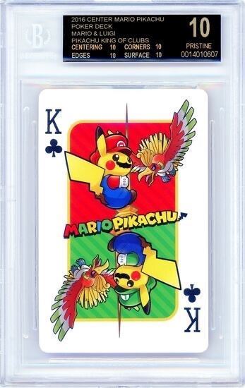 Immagine di Beckett BGS 10 Black Label - Pokemon Poker Deck Mario & Luigi Pikachu (JP)