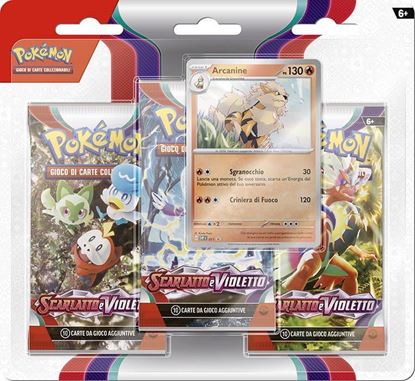 Immagine di Pokemon Blister 3 Buste Scarlatto e Violetto - Arcanine (ITA)