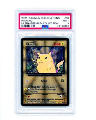 Immagine di Pikachu 58/102 metal gold ultra premium collection PSA 9 gold MT