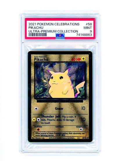 Immagine di Pikachu 58/102 metal gold ultra premium collection PSA 9 gold MT