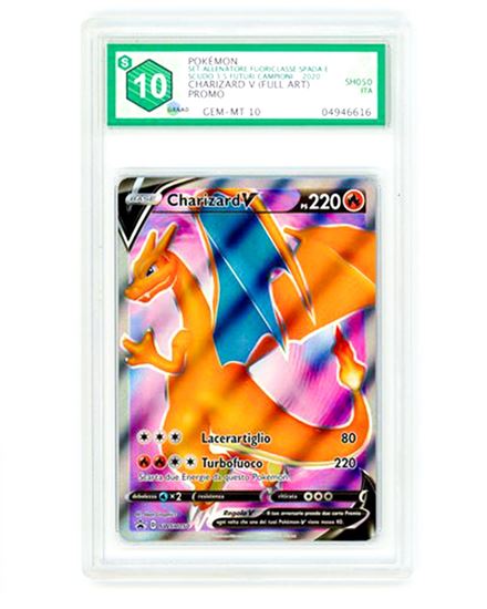 Immagine di GRAAD 10 - Pokemon Charizard V SWSH050 Full Art Promo - Gem Mint (ITA)