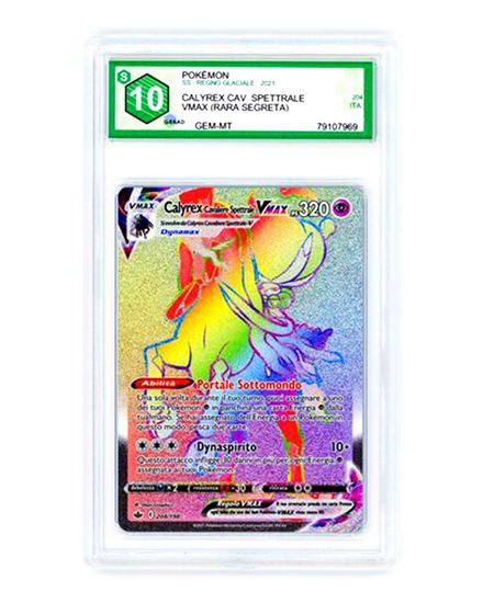 Immagine di GRAAD 10 - Pokemon Calyrex Cavaliere Spettrale VMAX 204/198 Rara Segreta - Gem Mint (ITA)