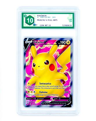 Immagine di GRAAD 10 - Pokemon Pikachu V 170/185 Full Art - Gem Mint (ITA)