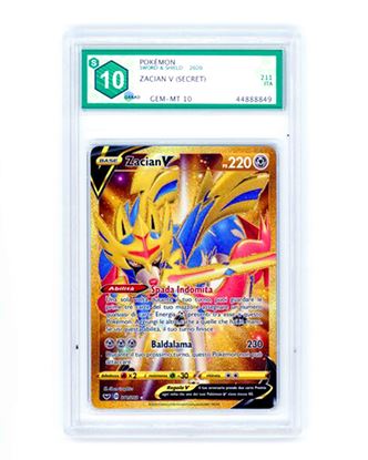 Immagine di GRAAD 10 - Pokemon Zacian V 211/202 Rara Segreta - Gem Mint (ITA)