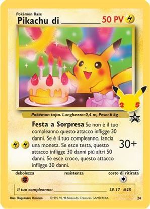Immagine di Pikachu compleanno 24  Mint  (IT)