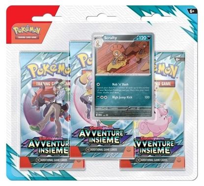 Immagine di Pokemon Blister 3 Buste Avventure Insieme - Scrafty (ITA)