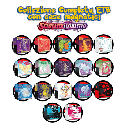 Immagine di Pokemon TCG Scarlatto e Violetto collezione completa - 19 ETB Sealed (ITA) con Case Magnetico