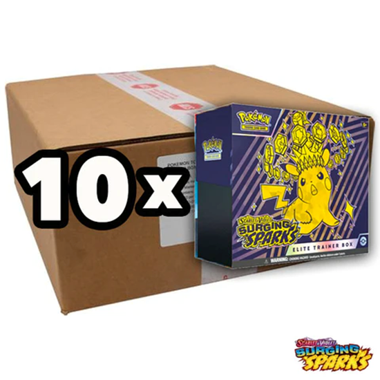 Immagine di Pokemon Surging Sparks - Elite Trainer Box - Case Sealed X 10 (ENG)