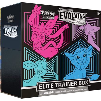 Immagine di Pokemon Evolving Skies - Elite Trainer Box - ETB Sealed - Glaceon Vaporeon Sylveon e Espeon (ENG)